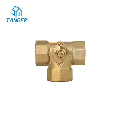 3/4&quot; atuador motorizado da válvula de bola na harmonização de bronze da maneira do sistema três da ATAC
