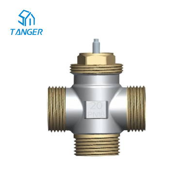 as válvulas termostáticas 10mm de bronze do radiador de 8mm lustraram 3 a maneira DN20 PN16 que mistura Kvs 2,1